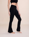 Mono B BRONZE - Ribbed Flare High-Waist Leggings - Online Only