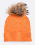 Large Natural Fur Pom Soft Beanie