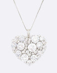 Cubic Zirconia Large Heart Pendant Necklace