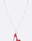 Cubic Zirconia High Heel Pendant Necklace