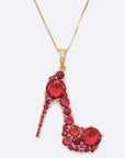 Cubic Zirconia High Heel Pendant Necklace