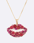 Cubic Zirconia Kiss Lips Pendant Necklace