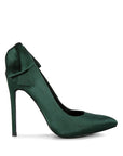 HORNET Green Satin Stiletto Pump Sandals