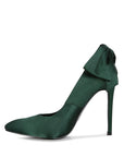 HORNET Green Satin Stiletto Pump Sandals