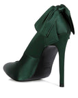 HORNET Green Satin Stiletto Pump Sandals