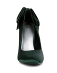 HORNET Green Satin Stiletto Pump Sandals