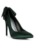 HORNET Green Satin Stiletto Pump Sandals