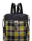 MKF Collection Nishi Plaid Backpack By Mia K