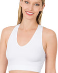 Zenana Ribbed Cropped Racerback Tank - Online Only