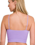 Zenana Ribbed Seamless Cropped Cami with Bra Pads - Online Only