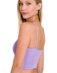 Zenana Ribbed Seamless Cropped Cami with Bra Pads - Online Only