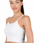 Zenana Ribbed Seamless Cropped Cami with Bra Pads - Online Only