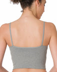 Zenana Ribbed Seamless Cropped Cami with Bra Pads - Online Only