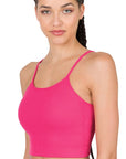 Zenana Ribbed Seamless Cropped Cami with Bra Pads - Online Only