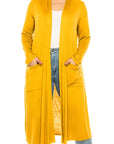 Plus Size Solid Duster Cardigan