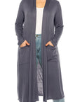 Plus Size Solid Duster Cardigan