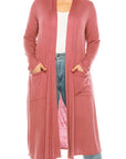 Plus Size Solid Duster Cardigan