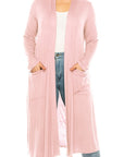 Plus Size Solid Duster Cardigan