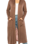 Plus Size Solid Duster Cardigan