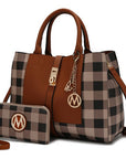 MKF Collection Yola Checkered Satchel bag by Mia k