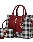 MKF Collection Yola Checkered Satchel bag by Mia k