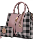 MKF Collection Yola Checkered Satchel bag by Mia k