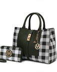 MKF Collection Yola Checkered Satchel bag by Mia k