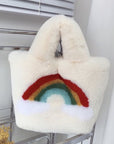 Fuzzy Rainbow Handbag