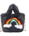 Fuzzy Rainbow Handbag