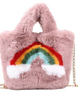 Fuzzy Rainbow Handbag