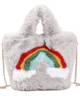 Fuzzy Rainbow Handbag