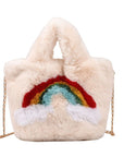 Fuzzy Rainbow Handbag