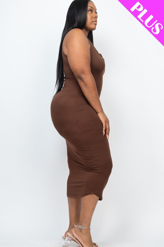 Plus Size Split Neck Tank Dress