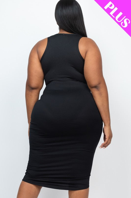 Plus Size Split Neck Tank Dress