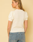 Gilli Hello Beautiful Short Sleeve Sweater Top