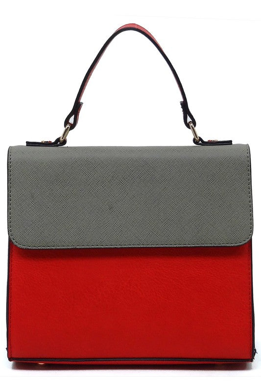 Colorblock Top Handle Satchel