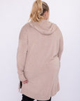 Mono B Curvy Longline Hooded Cardigan with Pockets