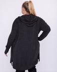 Mono B Curvy Longline Hooded Cardigan with Pockets