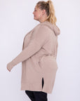 Mono B Curvy Longline Hooded Cardigan with Pockets