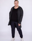 Mono B Curvy Longline Hooded Cardigan with Pockets