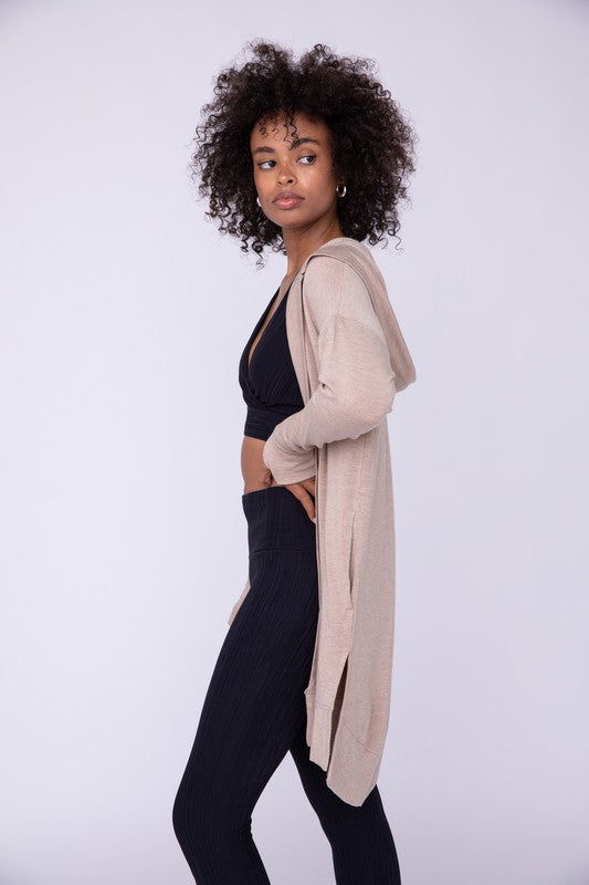Mono B Longline Hooded Cardigan with Pockets - Online Only