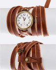 Leather Wrap Around Bracelet Fashion Watch