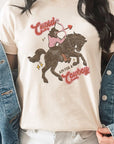 Cupid Aim For A Cowboy Valentines Graphic Tee