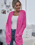 Hope Horizon Hot Pink Knit Open Cardigan With Pockets