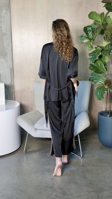 Hope Horizon Black 3 Piece Kimono Pajama Sets