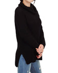 Cowl Neck Oversized Pop-Corn Knit Tunic Sweater