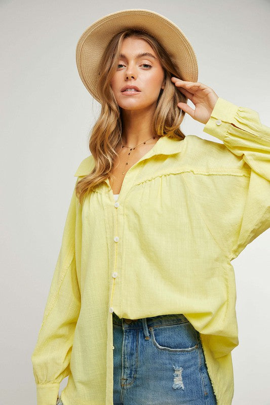 Davi &amp; Dani Button Down Relaxed Fit Shirt - Online Only