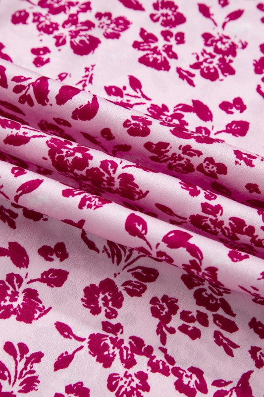 Floral Cutout Back Empire Waist Maxi Dress