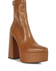 Whippers Patent Pu High Platform Ankle Boots