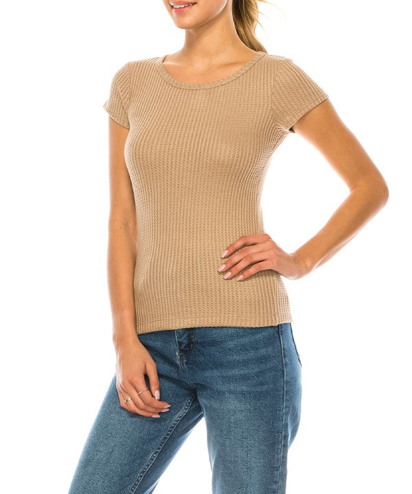 Fabina Bamboo Waffle Basic Top